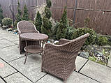 2 крісла +столик з Ротанга -колір Мигдаль, фото 5