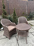 2 крісла +столик з Ротанга -колір Мигдаль, фото 7