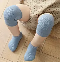 Шкарпетки та наколінники для маленьких дітей 0-18 місяців захисні дитячі для повзання 9-12 см блакитний