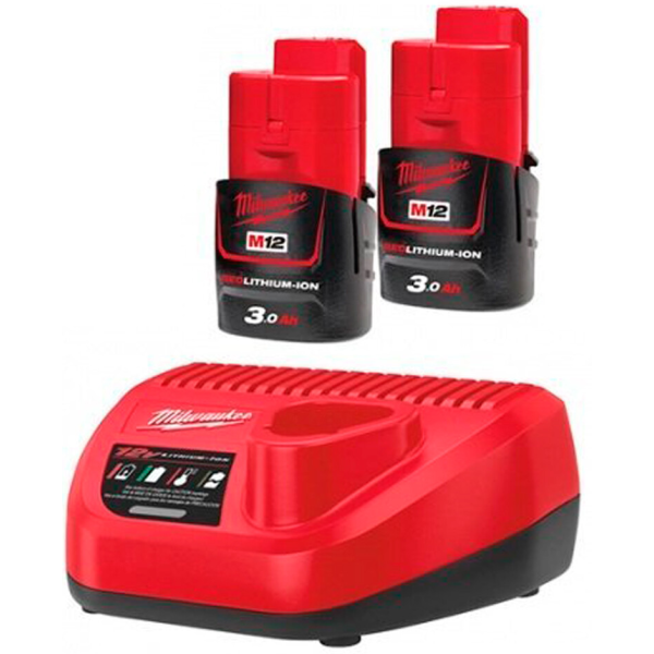 Набір 2 акумулятора + зарядний пристрій Milwaukee M12 NRG-302 (4933451902)
