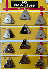 Декоративні пришивні кнопки металеві Ø27 мм 12 шт/уп СРІБЛО