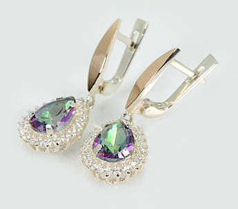 Срібні сережки з золотими пластинами