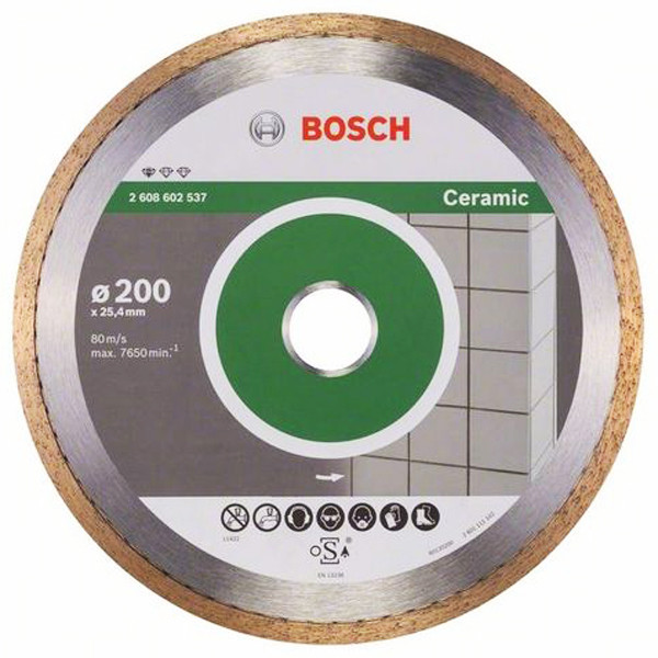 Bosch Круг алмазний відрізний PF Ceramic 200х25,4 кераміка, фото 1