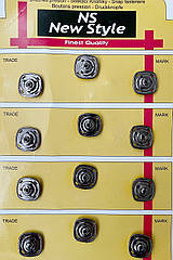 Декоративні пришивні кнопки металеві Ø17 мм 12 шт/уп ГРАФІТ