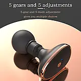 Портативний міні масажер пістолет MGE-013 XL-566 від юсб USB 5 швидкостей, фото 3