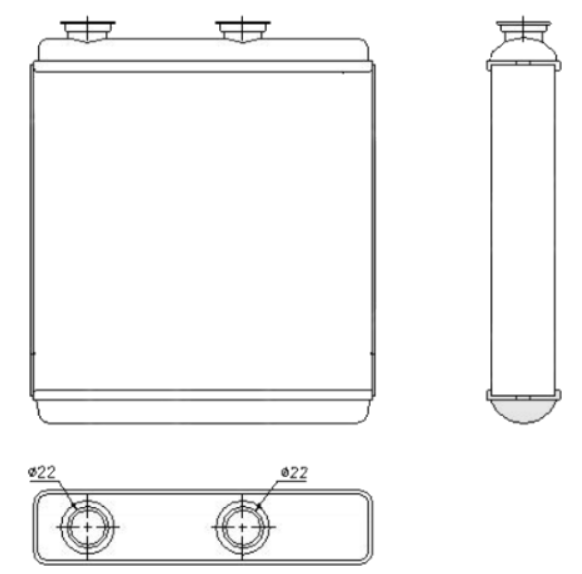 Радіатор опалювача Opel Meriva 03-10 AVA АКПП/МКПП; 165X180X32; (1.3 CDTI/1.4/1.6/1.7 CDTI/1.8), фото 1
