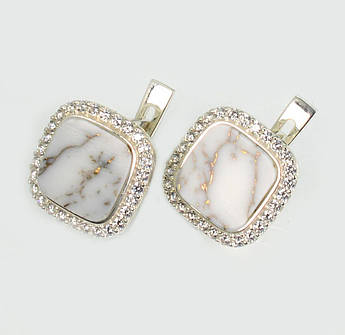 Срібні сережки з агатом