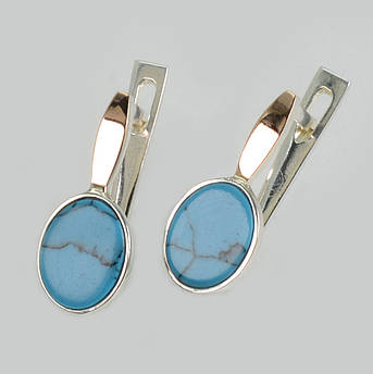 Срібні сережки з бірюзою