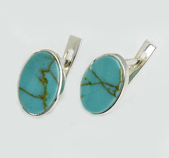 Срібні сережки з бірюзою