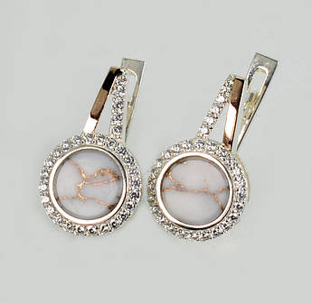 Срібні сережки з агатом