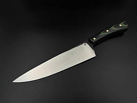 Кухонний ніж ручної роботи «Шеф #16» зі сталі N690/61 HRC.