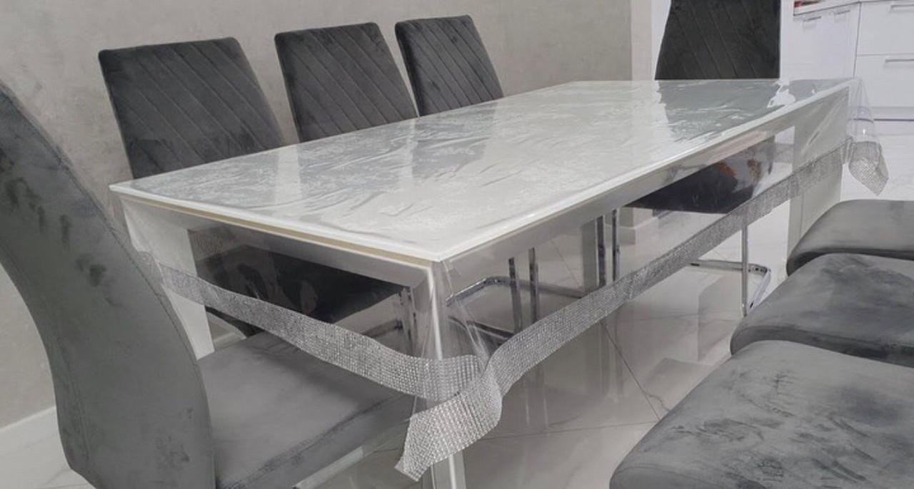 Силіконова скатертина прямокутна cristal 120 на 150