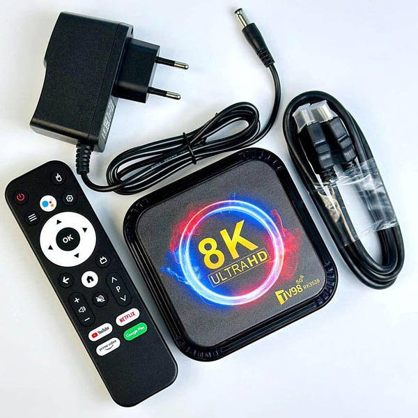 Смарт-приставка TV98 RK3528 (2/16GB; AndroidTV 13; голосовий пульт)