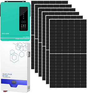 Сонячна електростанція (СЕС) ARUNA 6,2 kW АКБ 10240 Wh 200Ah 48 V