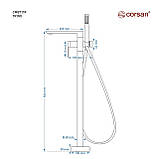 Змішувач для ванни CORSAN TRINO BLACK MATT підлоговий * Baumar - Завжди Вчасно, фото 6