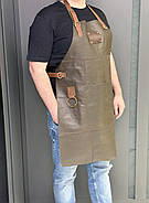 Фартух з натуральної шкіри коричневий HollaApron Brown, фото 4