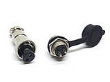 Роз'єм GX12 mini XLR M12, RS765 2 контактний (2pin) пара (Гніздо з вологозахисною заглушкою + штекер), фото 2