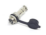 Роз'єм GX12 mini XLR M12, RS765 2 контактний (2pin) пара (Гніздо з вологозахисною заглушкою + штекер), фото 3