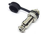 Роз'єм GX12 mini XLR M12, RS765 2 контактний (2pin) пара (Гніздо з вологозахисною заглушкою + штекер), фото 4