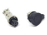 Роз'єм GX12 mini XLR M12, RS765 2 контактний (2pin) пара (Гніздо з вологозахисною заглушкою + штекер), фото 8