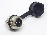 Роз'єм GX12 mini XLR M12, RS765 2 контактний (2pin) пара (Гніздо з вологозахисною заглушкою + штекер), фото 6