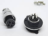 Роз'єм GX20-4pin комплект (Гніздо з фланцем та вологозахисною заглушкою + штекер), фото 6