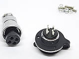 Роз'єм GX20-4pin комплект (Гніздо з фланцем та вологозахисною заглушкою + штекер), фото 7