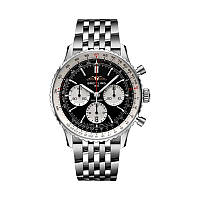 BREITLING NAVITIMER CHRONOGRAPH 45MM SILVER BLACK MIYOTA OS20 FACELIFT 2024. AAA