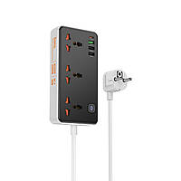 Мережевий подовжувач HOCO AC8A Storm 3-position socket(PD30W/1C3A) Black