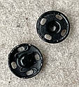 Пришивні кнопки металеві для одягу Ø15 мм 24 шт/уп ЧОРНІ, фото 2