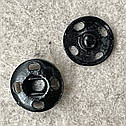 Пришивні кнопки металеві для одягу Ø15 мм 24 шт/уп ЧОРНІ, фото 3