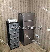 Комод пластиковий на 5 ящиків Сітка сірий з чорним