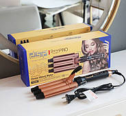 Потужна плойка DSP три хвилі потрійна для завивання волосся,105 ватів, 5 режимів, регулювання температури 25 мм