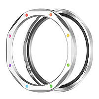 Безель металевий для смарт годинника Xiaomi Watch S3/S4 Silver-multicolor + захисне скло, фото 7