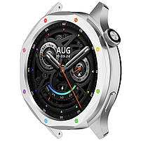 Безель металевий для смарт годинника Xiaomi Watch S3/S4 Silver-multicolor + захисне скло, фото 3