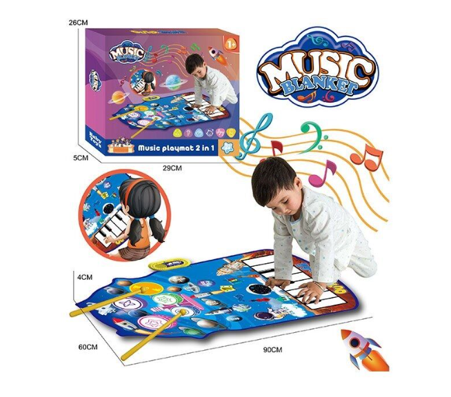 Дитяча іграшка-килимок, музичний килим для дітей, розвиваюча підлогова гра, фото 1