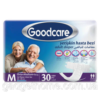 ТОП! Підгузки для дорослих Goodcare 2 Medium 30 шт (8690536805587) - (gHome), фото 1