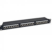 Патч-панель CMS 19" 24xRJ-45 FTP, кат. 5e з огранізатором кабелю