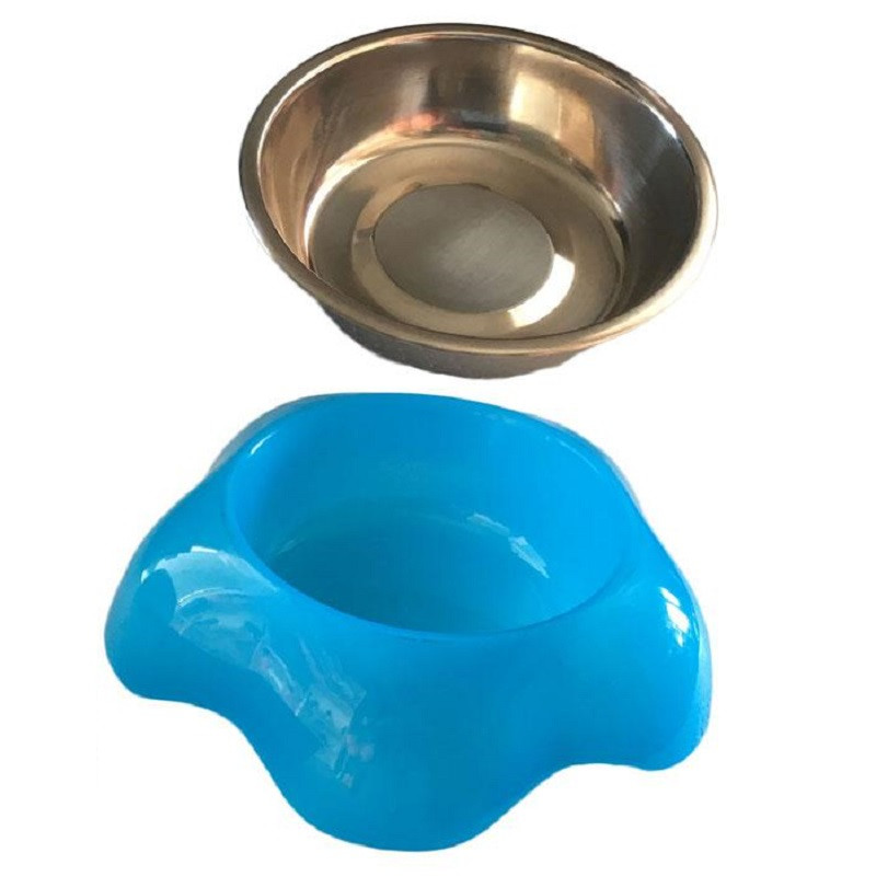 Миска для собак неіржавка сталь у пластиковій підставці 330 мл розмір L, фото 1