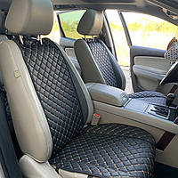 Комплект накидок на сидіння автомобіля Volkswagen EOS з Екошкіри Чорні Чохли на сидінні Фольксваген Преміум