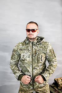 Куртка вітровка Dewspo піксель, зелений відтінок