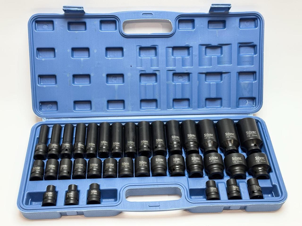 Набір торцевих ударних головок 1/2" (8-32 мм) CR-MO 35 од. Silver S11663, фото 1