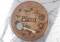 Дошка для піци кругла 35 см з ножиком