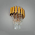 Сучасне кришталеве бра на 2 лампи E14 колір каркасу золотий D-0112-2W-GD+SGD, фото 2