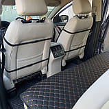 Накидки на сидіння Volkswagen EOS з Екошкіри Повний комплект Преміум+ Чорні чохли на авто сидіння VW, фото 4