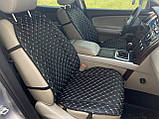 Накидки на сидіння Volkswagen EOS з Екошкіри Повний комплект Преміум+ Чорні чохли на авто сидіння VW, фото 8
