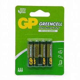 Батарейки GP Greencell 24G-UE4 сольова бл/4 R3P,  AAА, 4 штуки [tsi255949-TSI]