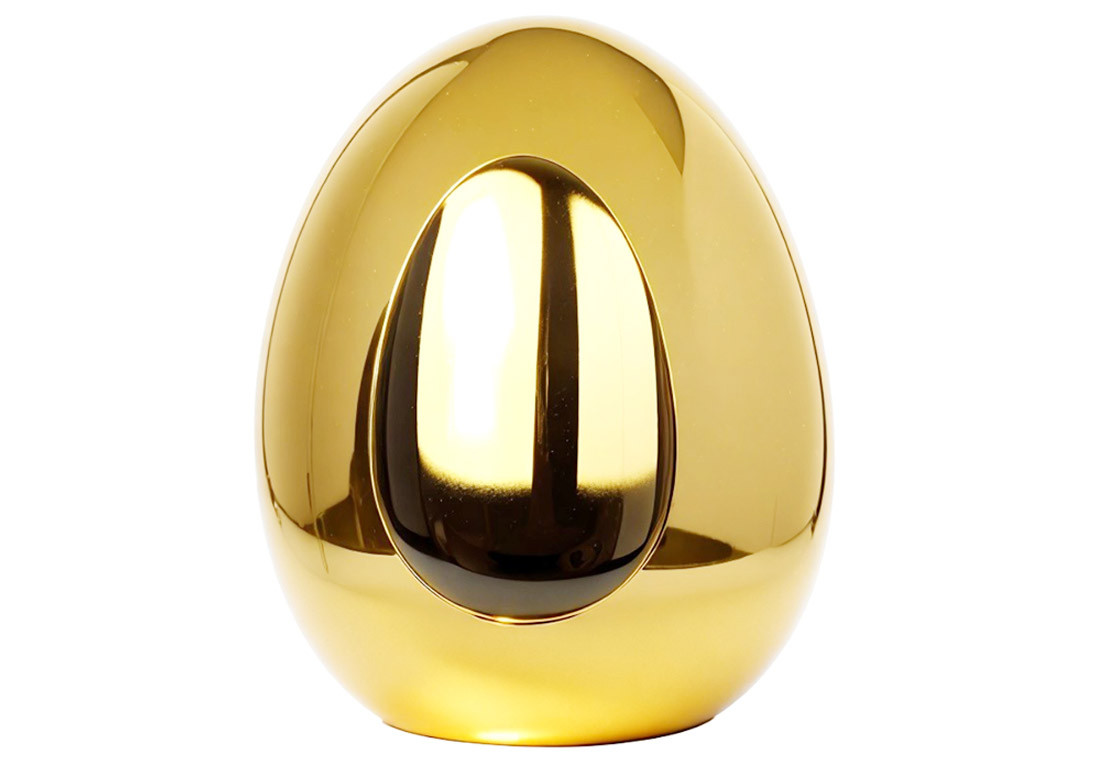 Декор порцеляновий у формі яйця 6.2*6.2*8см, колір - золото - 6 шт УПАКОВКА ТОВАР ВІД ВИРОБНИКА