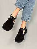 Клогі жіночі замшеві чорного кольору закриті, фото 2