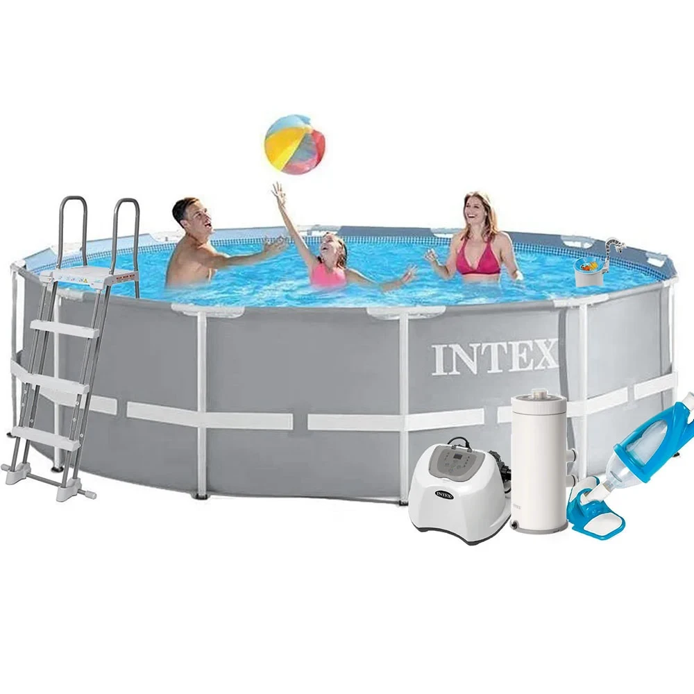 Каркасний басейн Intex 26718-6, 366 х 122 см (4 г/год, 3785 л/год, тент, підстилка, драбина, набір для
